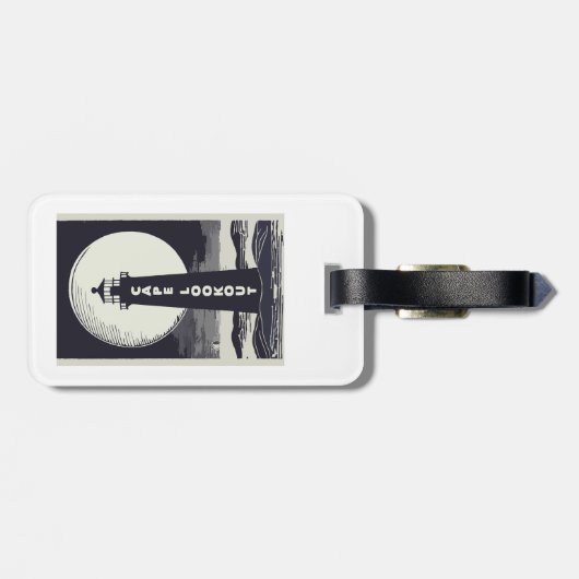 Cape Lookout Lighthouse North Carolina Moon Gepäckanhänger (Rückseite horizontal)