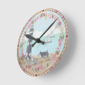 Cape Lookout Lighthouse Runde Wanduhr (Winkel)