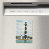 Cape Lookout Lighthouse Watercolor Magnet (In Situ (Geschirrspüler))