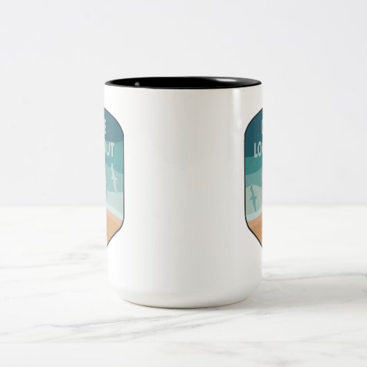 Cape Lookout National Seashore Seagulas Zweifarbige Tasse (Mittel)