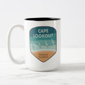 Cape Lookout National Seashore Seagulas Zweifarbige Tasse (Links)
