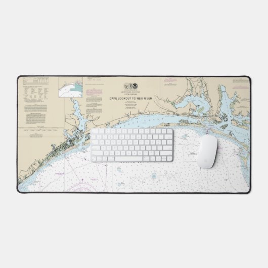 Cape Lookout to New River Nautical Chart 11543 Schreibtischunterlage (Tastatur & Maus)