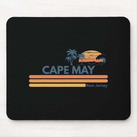 Cape May Beach New Jersey Summer Palm Tree Men Wom Mousepad (Vorne)