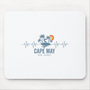 Cape May Beach New Jersey Vintager 80er Sunset Hea Mousepad