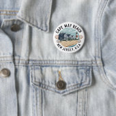 Cape May Beach Retro-Vignette Button (Beispiel)