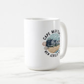 Cape May Beach Retro Vignette Kaffeetasse (VorderseiteRechts)