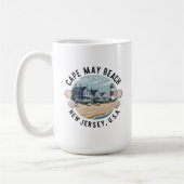 Cape May Beach Retro Vignette Kaffeetasse (Links)