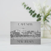 Cape May Black & White Postcard Postkarte (Stehend Vorderseite)