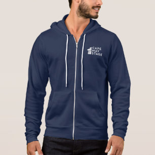 Cape May Bühne Pocket Logo Zip-Up Hoodie in Navy