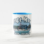 Cape May durch EKLEKTIX Sommer-Strand-Jersey-Gang Zweifarbige Tasse (Mittel)
