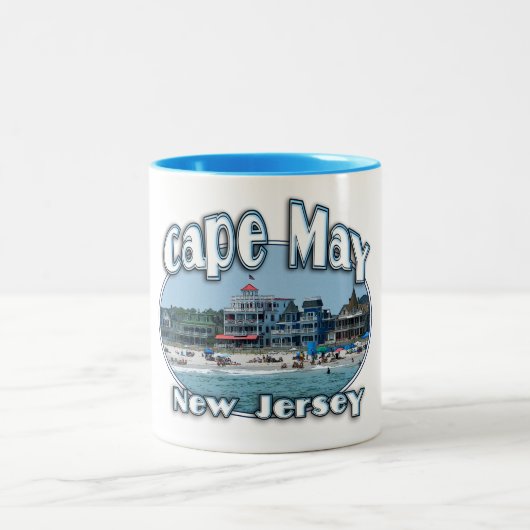Cape May durch EKLEKTIX Sommer-Strand-Jersey-Gang Zweifarbige Tasse (Mittel)