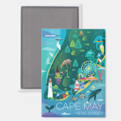 Cape May Kühlschrank Magnet (Vorderseite/Rückseite)