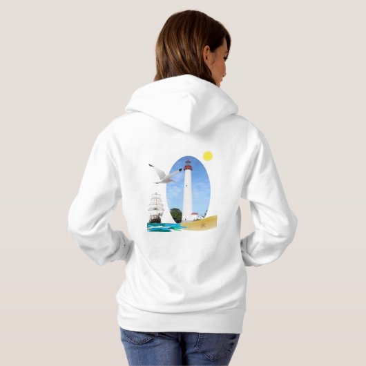 Cape May Leuchtturm Hoodie (Schwarz voll)