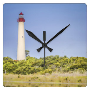 Cape May Leuchtturm-Uhr Quadratische Wanduhr