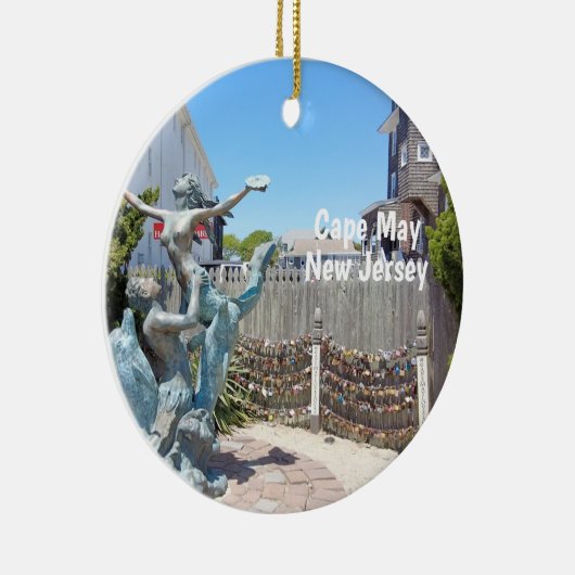 Cape May Liebe Locks Keramik Ornament (Rechts)