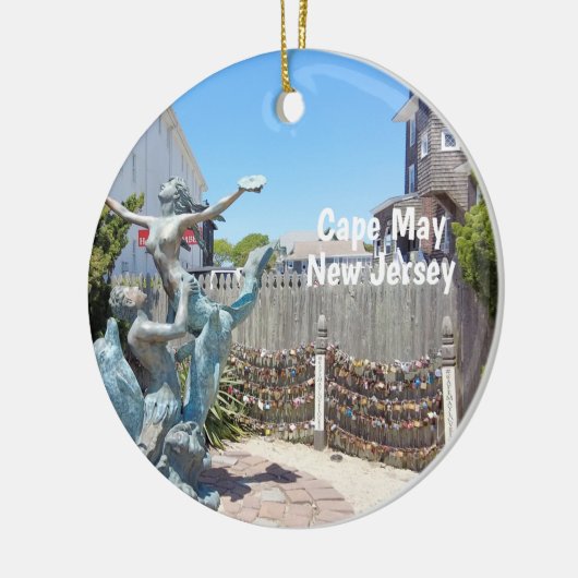 Cape May Liebe Locks Keramik Ornament (Links)