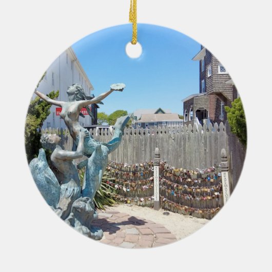 Cape May Liebe Locks Keramik Ornament (Hinten)