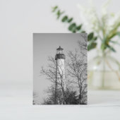 Cape May Light b/w Postkarte (Stehend Vorderseite)