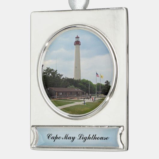 Cape May Lighthouse Banner-Ornament Silber (Links)