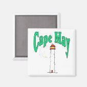 Cape May Lighthouse Cartoon Magnet (Vorderseite/Rückseite)