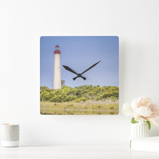 Cape May Lighthouse Clock Quadratische Wanduhr (Zuhause)