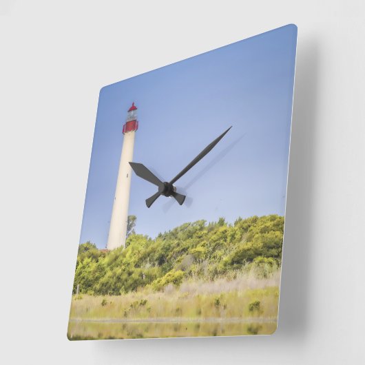 Cape May Lighthouse Clock Quadratische Wanduhr (Winkel)