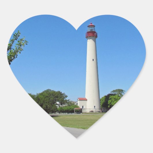 Cape May Lighthouse Herz-Aufkleber (Vorderseite)