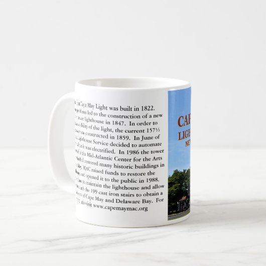 Cape May Lighthouse, New Jersey Tasse (Vorderseite Links)