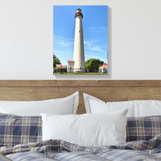 Cape May Lighthouse, New Jersey Wrapped Canvas Leinwanddruck (Insitu (Schlafzimmer))