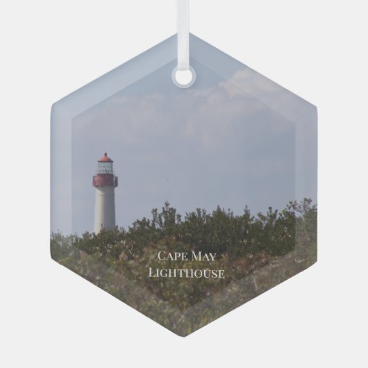 Cape May Lighthouse Ornament Aus Glas (Vorderseite)