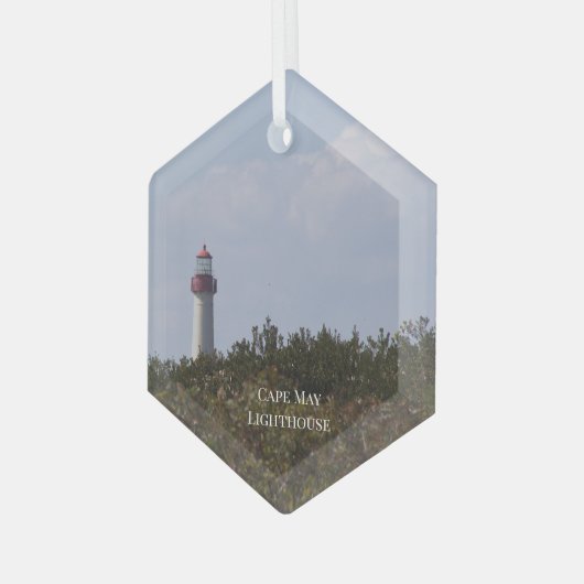 Cape May Lighthouse Ornament Aus Glas (Vorderseite Links)