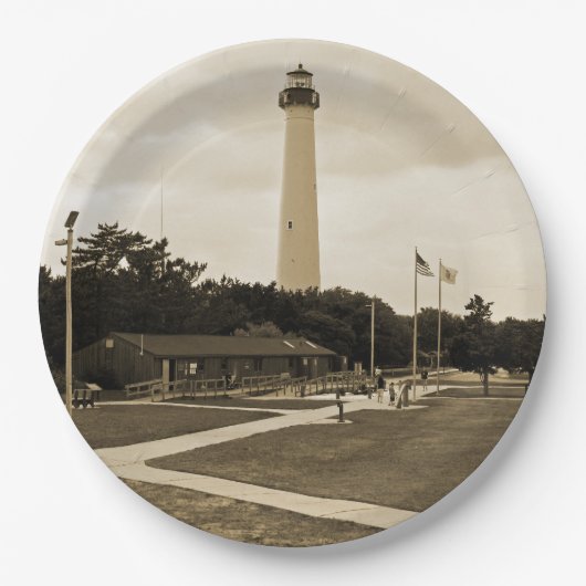 Cape May Lighthouse Pappteller (Vorderseite)