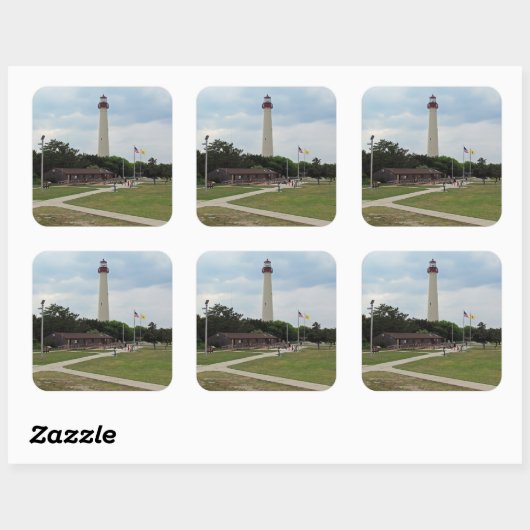 Cape May Lighthouse Quadratischer Aufkleber (Blatt)