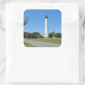 Cape May Lighthouse Quadratischer Aufkleber (Tasche)