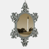 Cape May Lighthouse Schneeflocken Zinn-Ornament (Links)