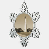 Cape May Lighthouse Schneeflocken Zinn-Ornament (Rechts)