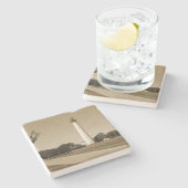 Cape May Lighthouse Steinuntersetzer (Seitenansicht)