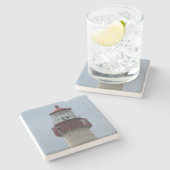 Cape May Lighthouse Steinuntersetzer (Seitenansicht)