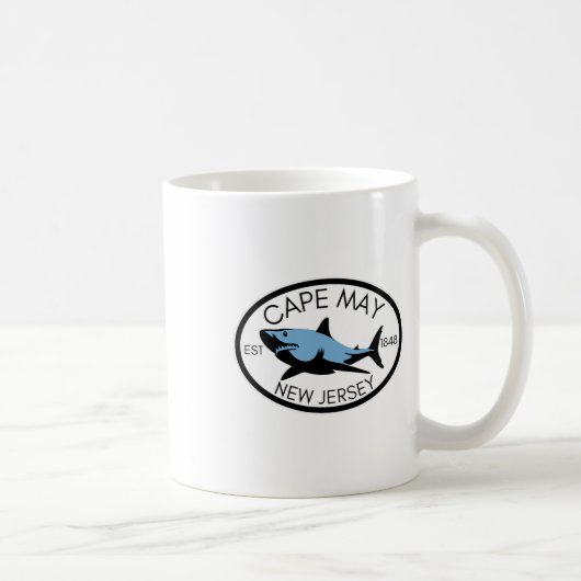 Cape May New Jersey Fischen Hai Fisch Strand Bootf Kaffeetasse (Rechts)