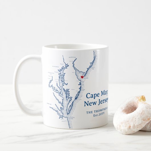 Cape May New Jersey Geschenk Kaffeetasse (Mit Donut)