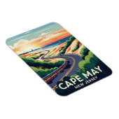 Cape May New Jersey Illustration Travel Postcard Magnet (Rechte Seite)