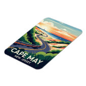 Cape May New Jersey Illustration Travel Postcard Magnet (Linke Seite)