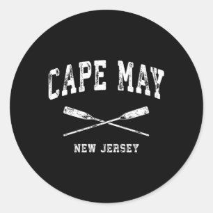 Cape May New Jersey Nautical Crossed Oars Runder Aufkleber