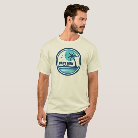 Cape May New Jersey Palm Tree Birds T-Shirt (Vorne ganz)