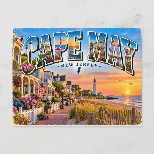 Cape May, New Jersey Postkarte (Vorderseite)