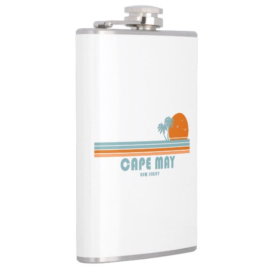 Cape May New Jersey Sun Palm Trees Flachmann (Rechts)