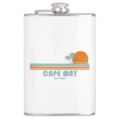 Cape May New Jersey Sun Palm Trees Flachmann (Vorderseite)