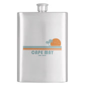 Cape May New Jersey Sun Palm Trees Flachmann (Vorderseite)