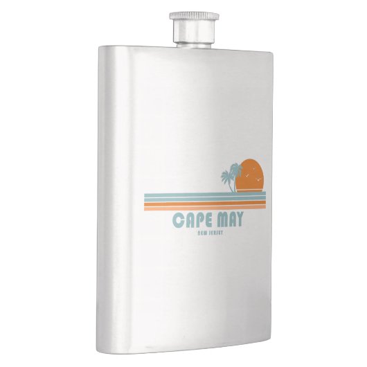 Cape May New Jersey Sun Palm Trees Flachmann (Rechts)