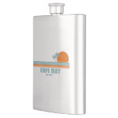 Cape May New Jersey Sun Palm Trees Flachmann (Links)